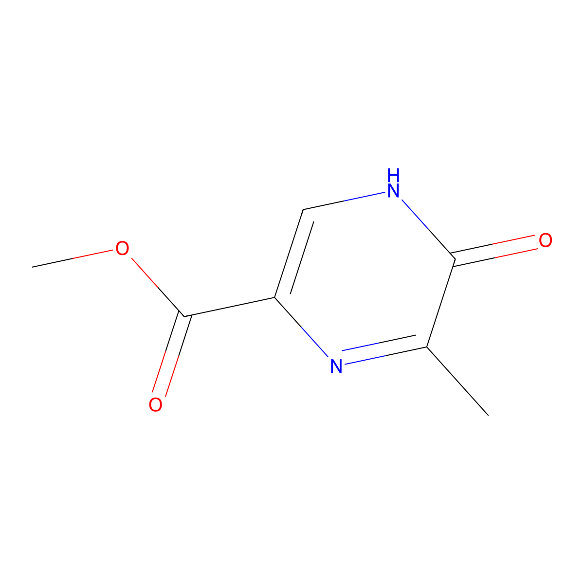 Methyl 6-methyl-5-oxo-4,5-dihydropyrazine-2-carboxylate molecular structure, CAS 77168-84-4