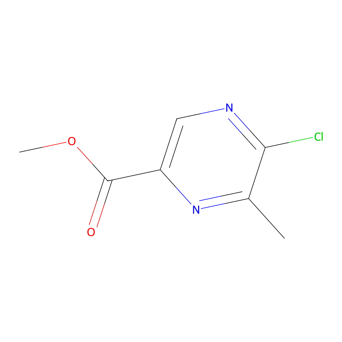 Methyl 5-chloro-6-methylpyrazine-2-carboxylate molecular structure, CAS 77168-85-5