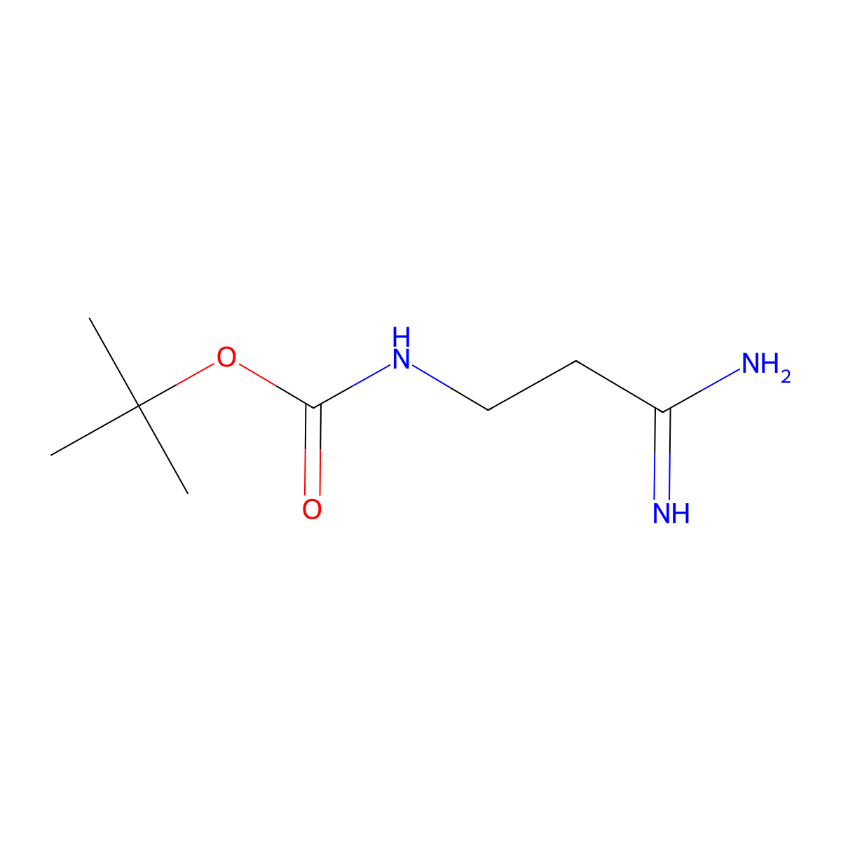 Tert-butyl (3-amino-3-iminopropyl)carbamate molecular structure, CAS 77172-36-2