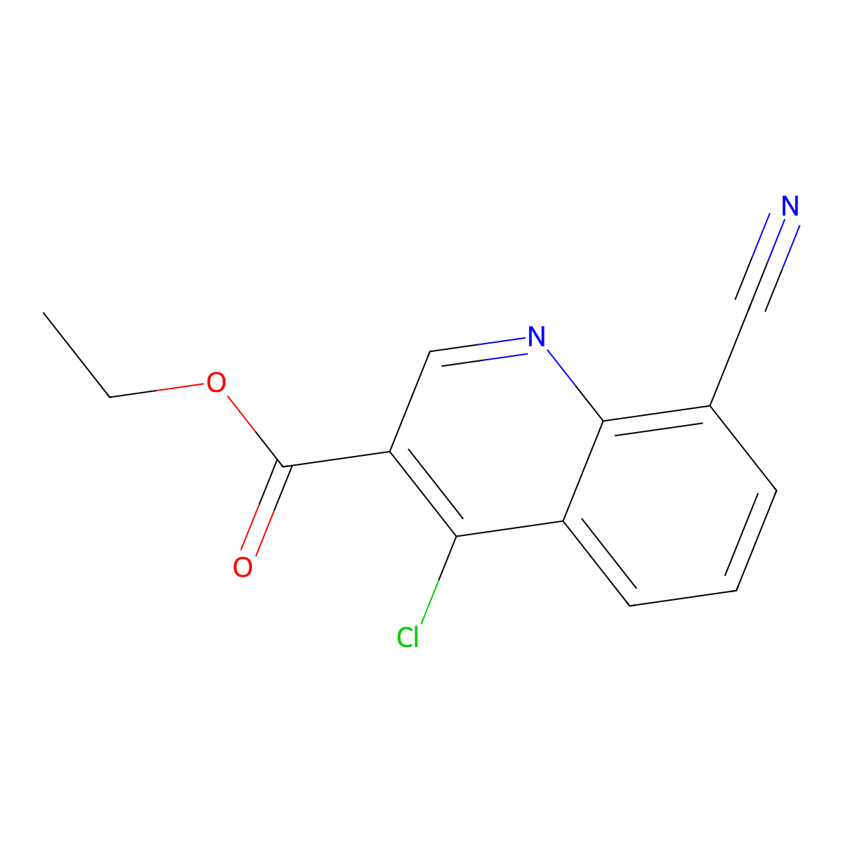 Ethyl 4-chloro-8-cyanoquinoline-3-carboxylate molecular structure, CAS 77173-67-2