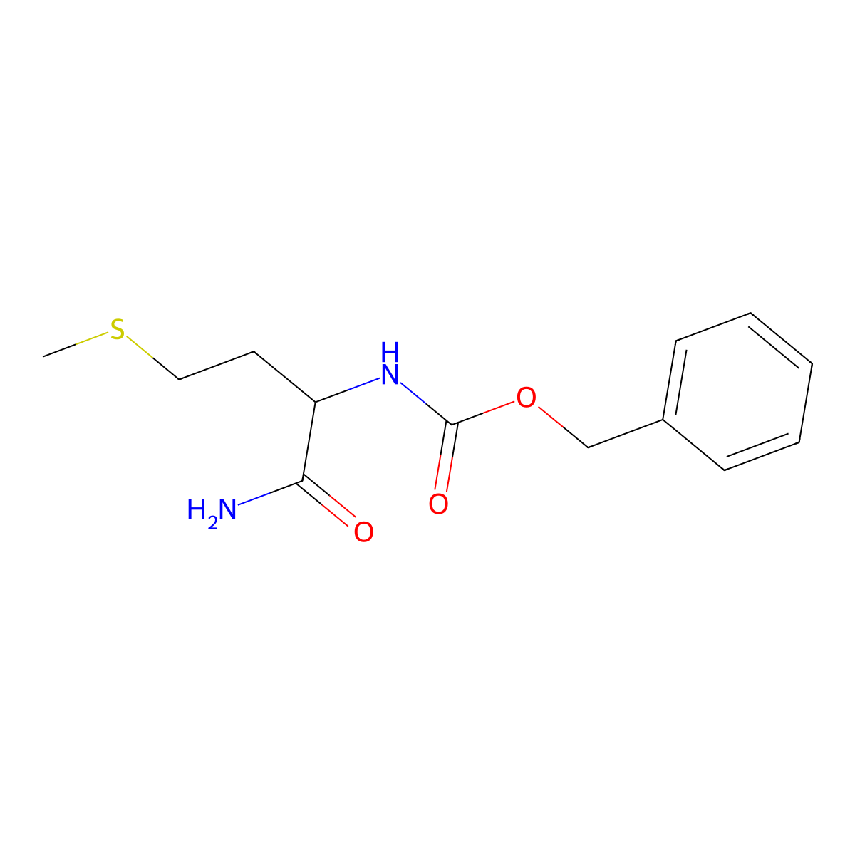 benzyl N-[(1S)-1-carbamoyl-3-(methylsulfanyl)propyl]carbamate molecular structure, CAS 77178-77-9