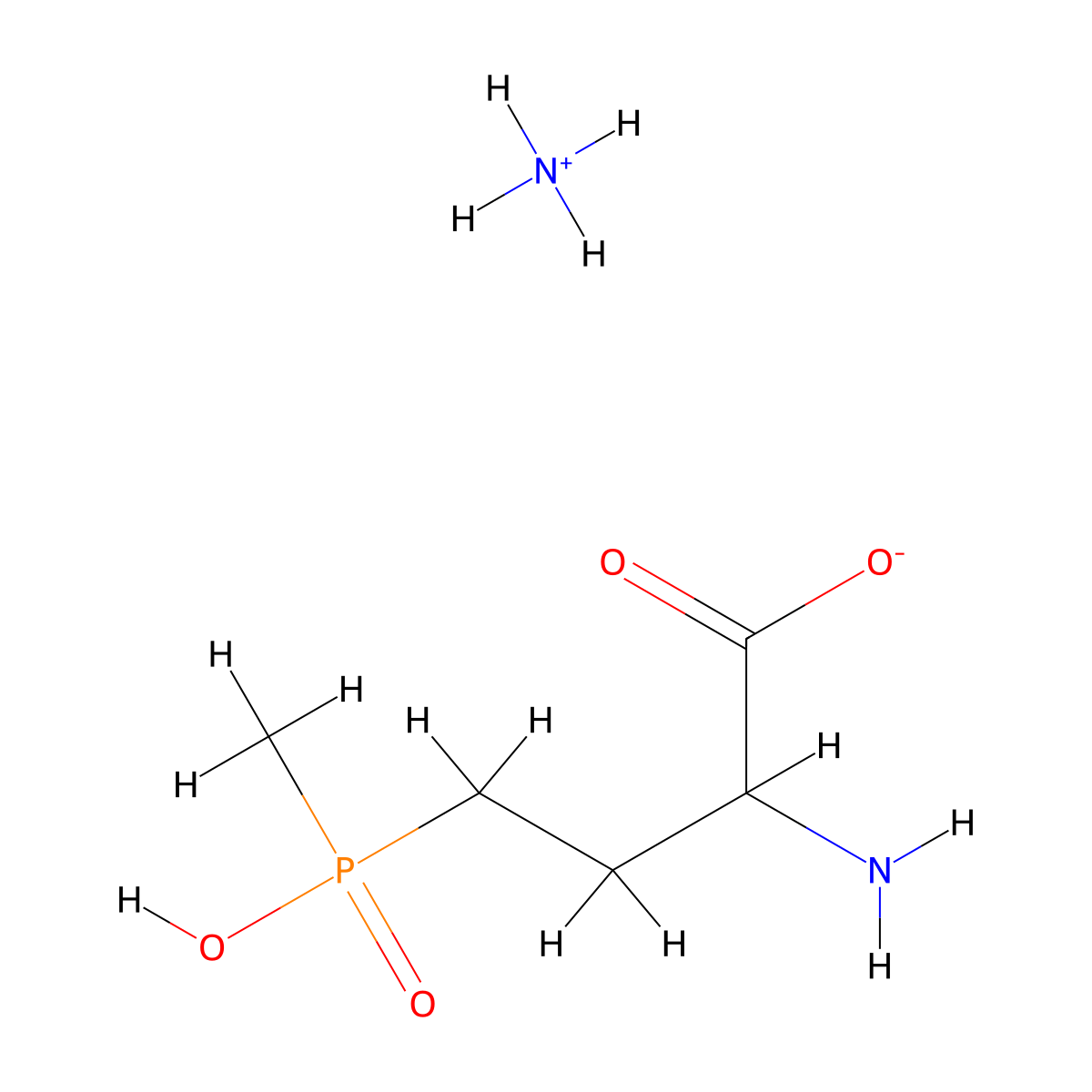 Glufosinate-Ammonium molecular structure, CAS 77182-82-2