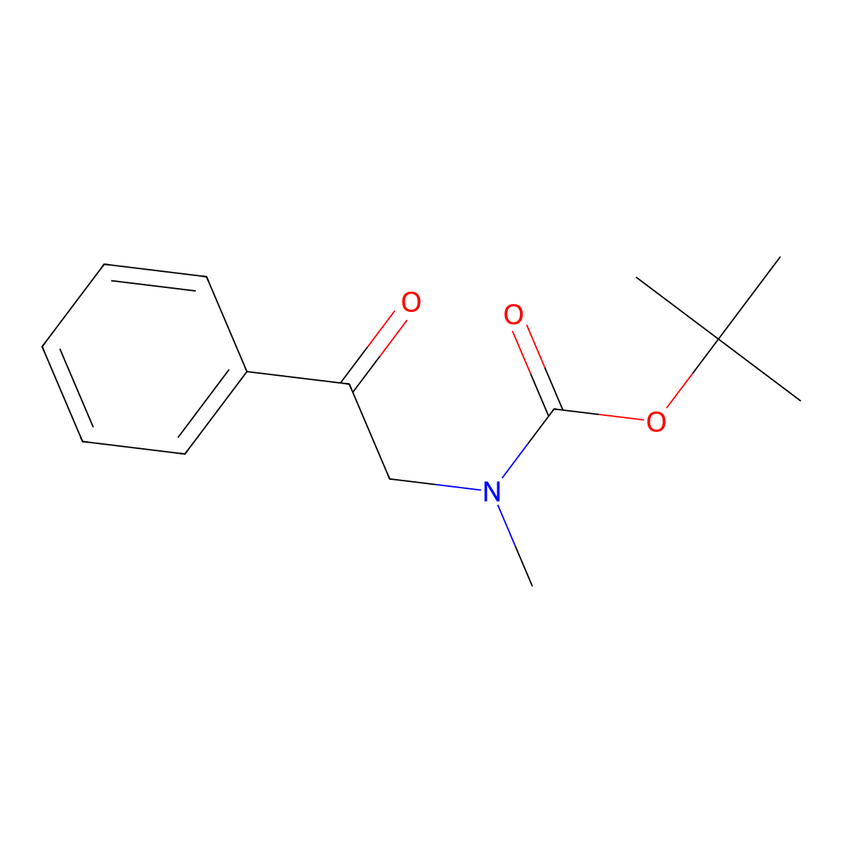 1,1-Dimethylethyl N-methyl-N-(2-oxo-2-phenylethyl)carbamate molecular structure, CAS 77184-10-2