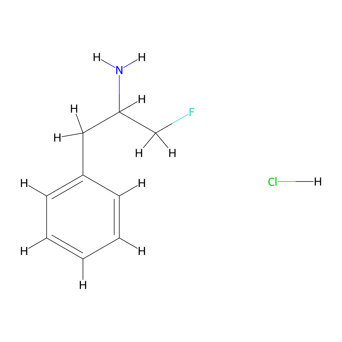 1-Fluoro-3-phenyl-2-propylamine Hydrochloride molecular structure, CAS 77184-98-6