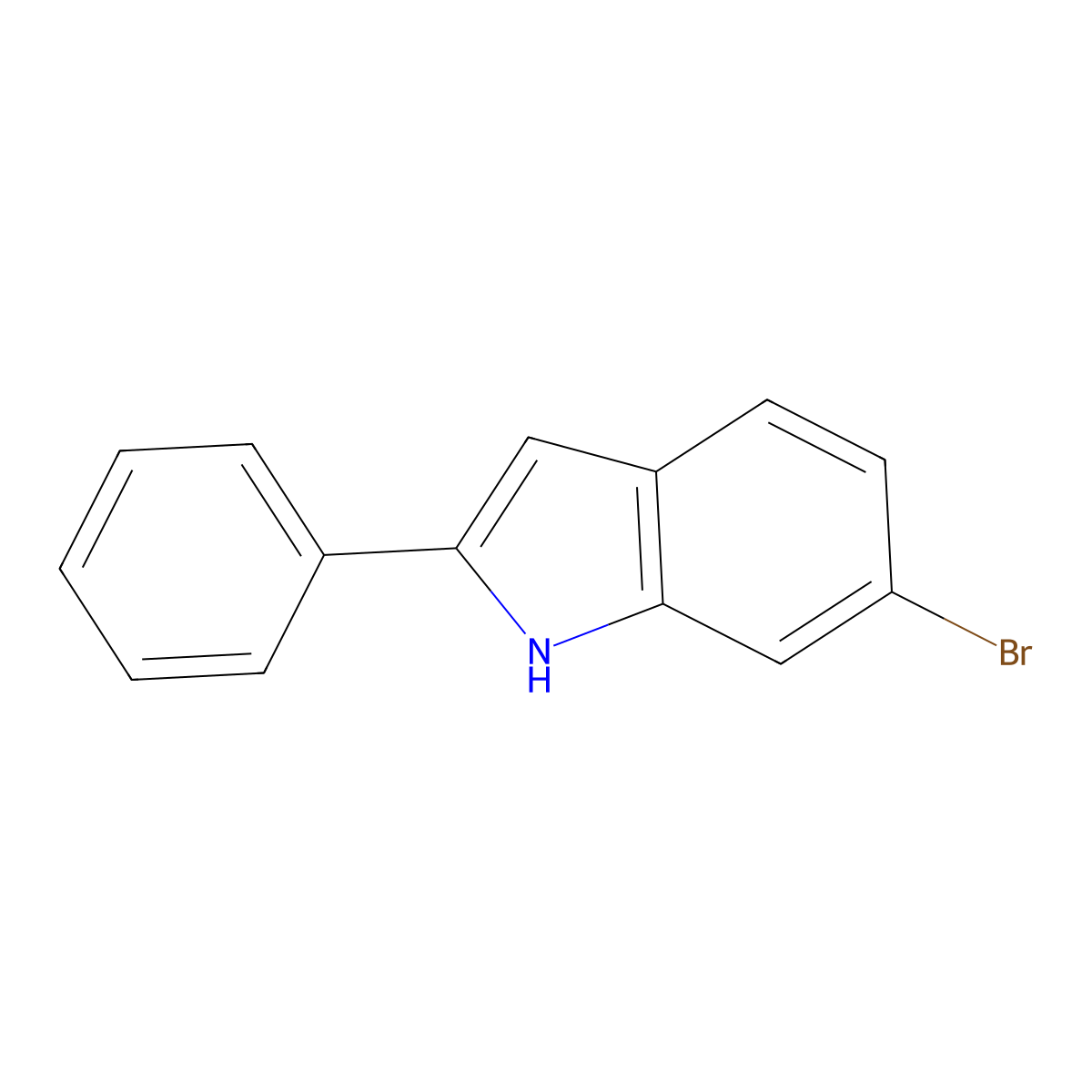 6-bromo-2-phenyl-1H-indole molecular structure, CAS 77185-71-8
