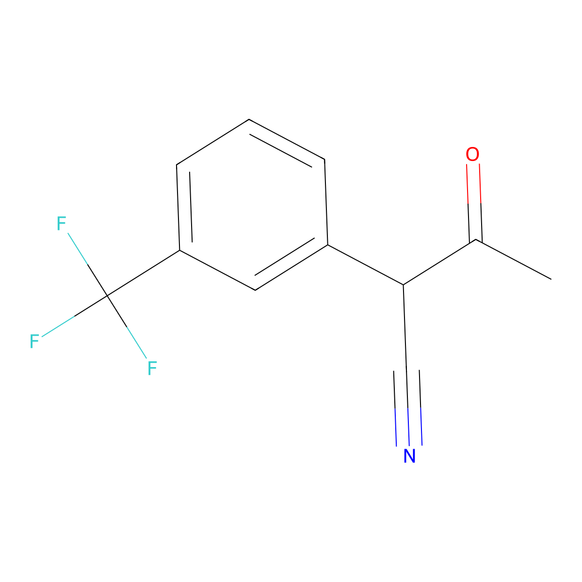 3-Oxo-2-[3-(trifluoromethyl)phenyl]butanenitrile molecular structure, CAS 77186-51-7