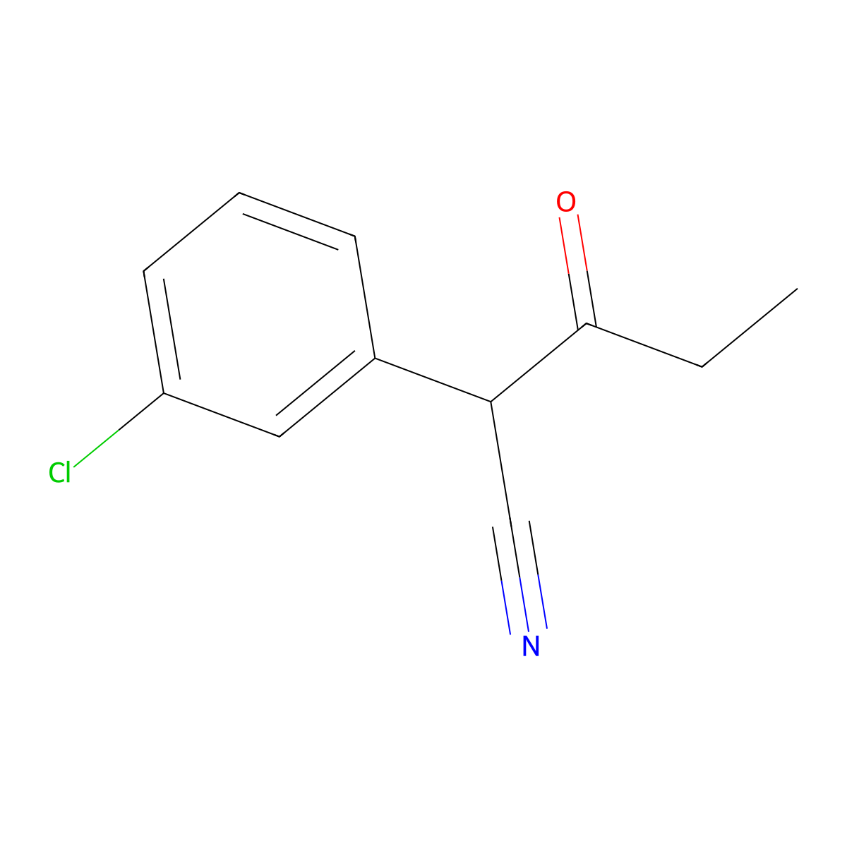 2-(3-Chlorophenyl)-3-oxopentanenitrile molecular structure, CAS 77186-53-9
