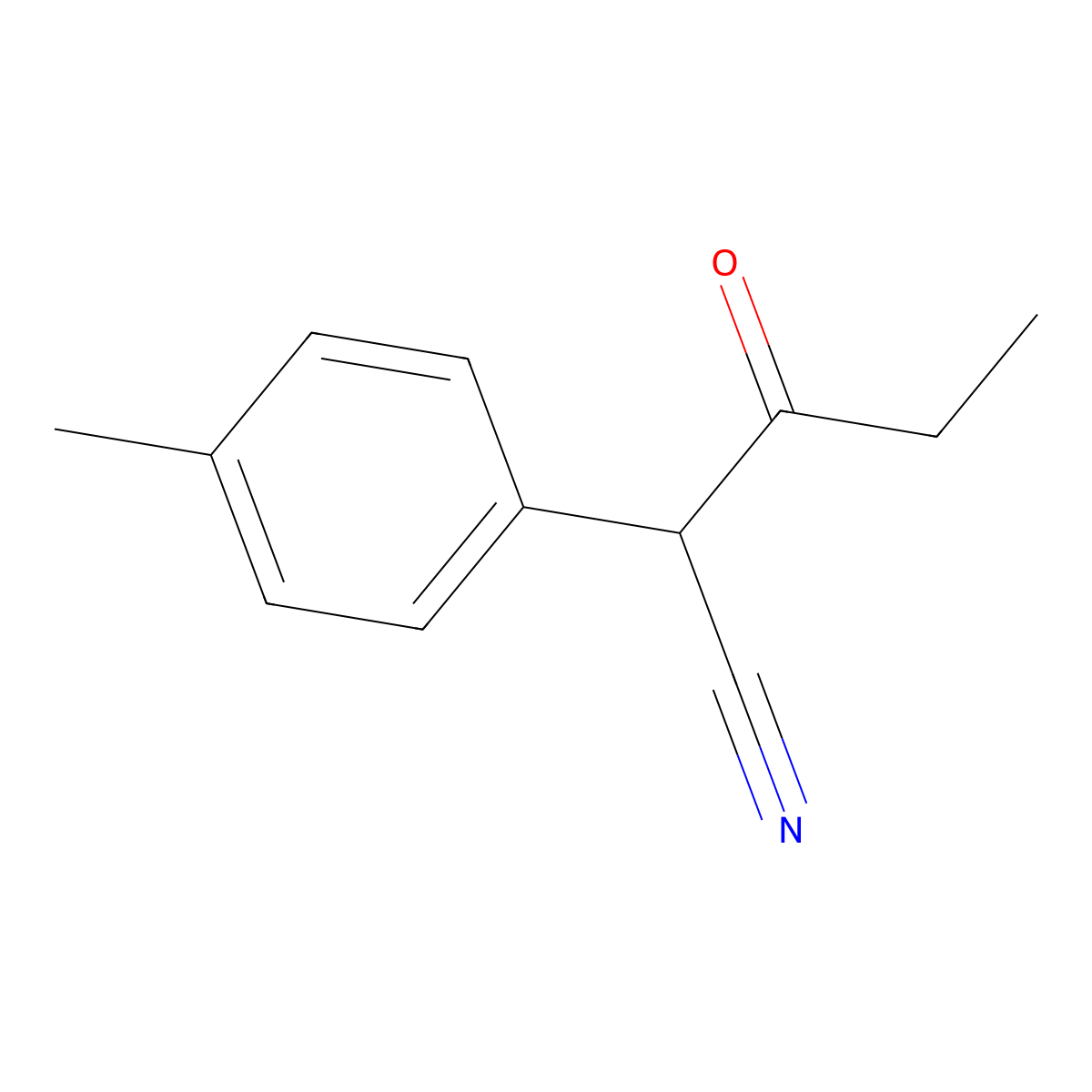 2-(4-Methylphenyl)-3-oxopentanenitrile molecular structure, CAS 77186-57-3