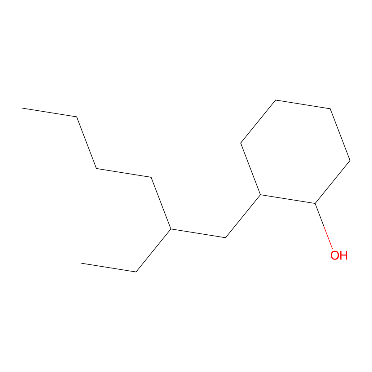 2-(2-Ethylhexyl)cyclohexan-1-ol molecular structure, CAS 77189-05-0