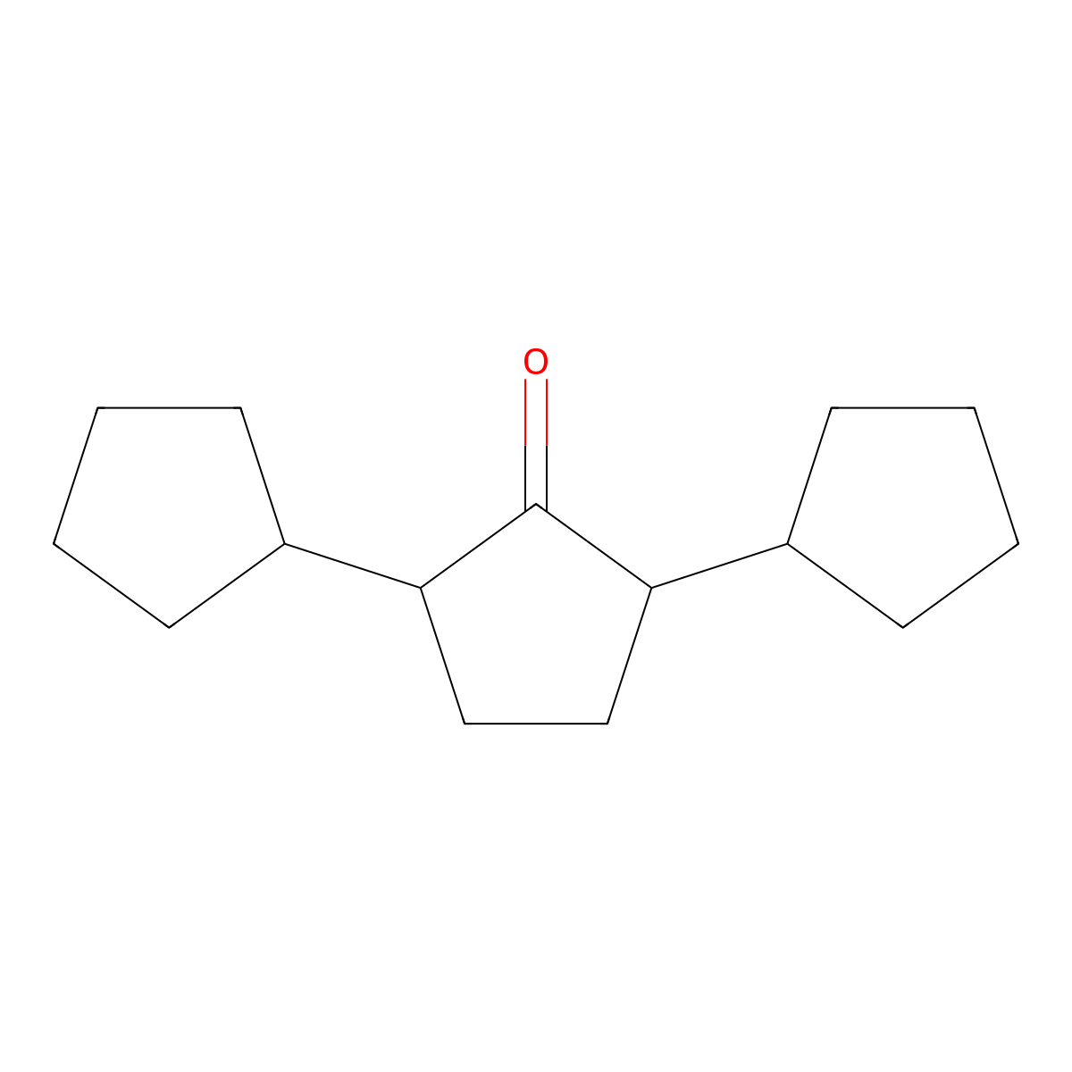 2,5-Dicyclopentylcyclopentanone molecular structure, CAS 77189-09-4