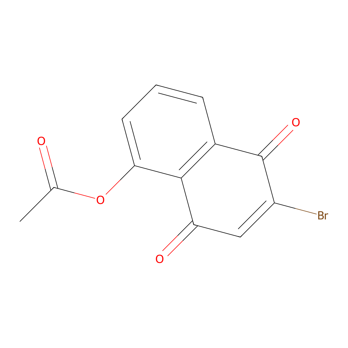 1,4-Naphthalenedione, 5-(acetyloxy)-2-bromo- molecular structure, CAS 77189-69-6