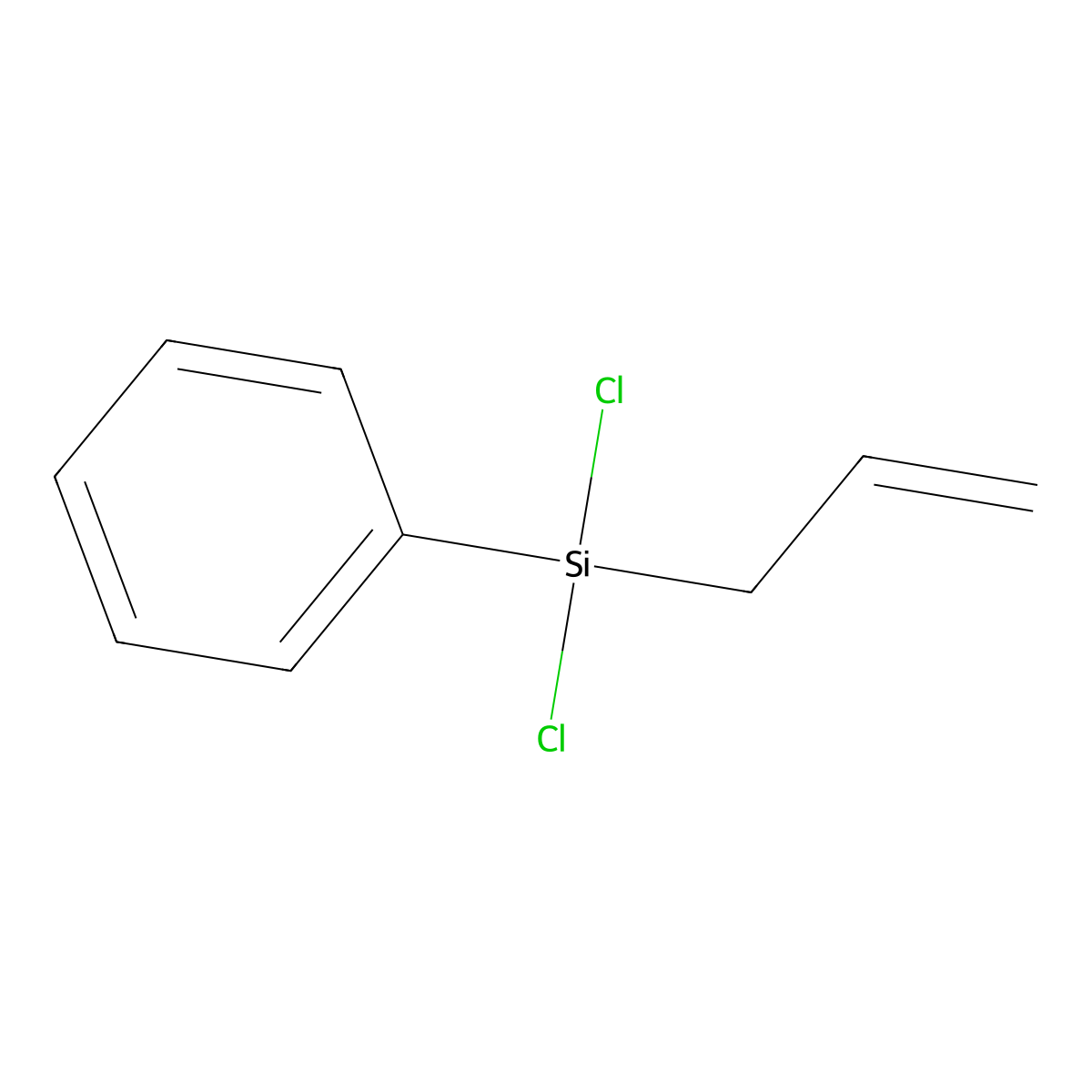 Benzene, (dichloro-2-propen-1-ylsilyl)- molecular structure, CAS 7719-03-1
