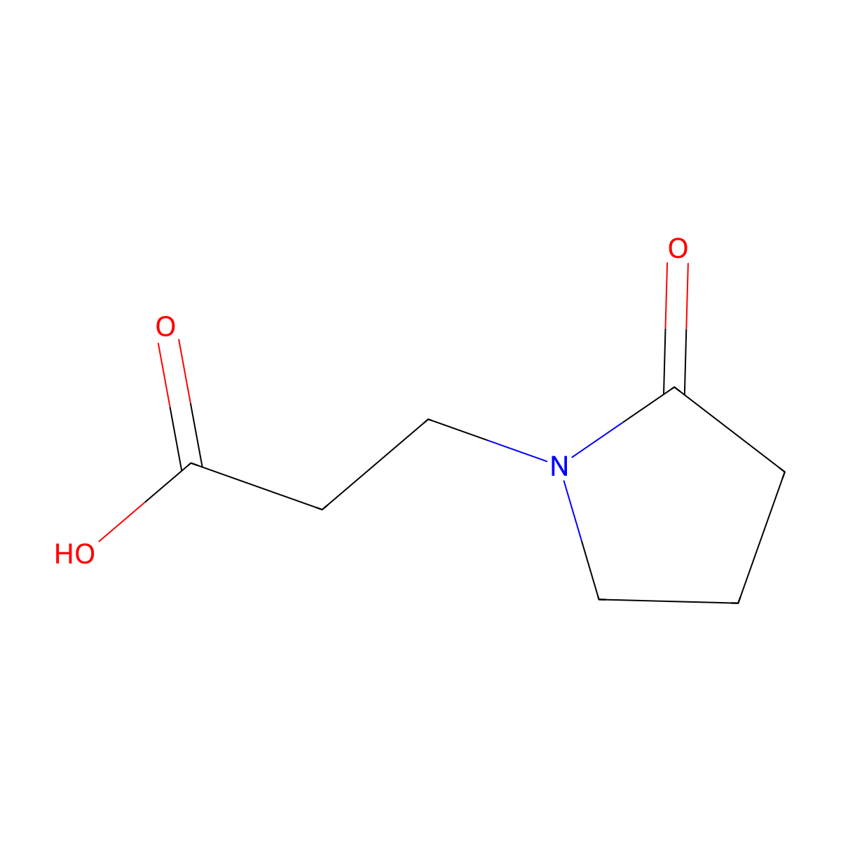 2-Oxo-1-pyrrolidinepropanoic acid molecular structure, CAS 77191-38-9