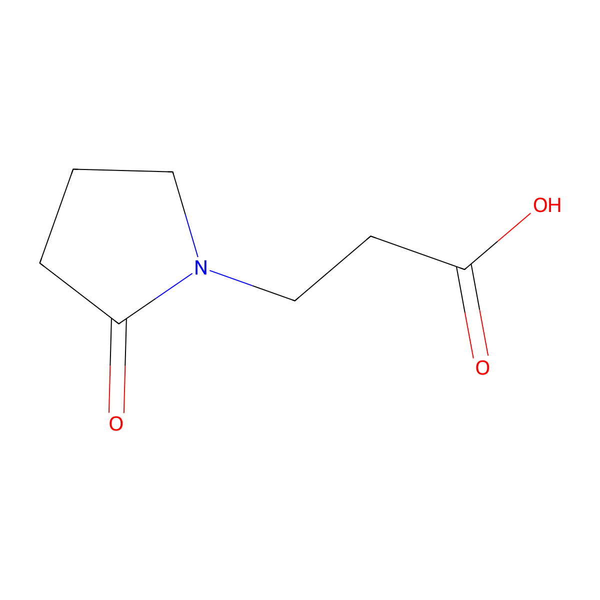 2-Oxo-1-pyrrolidinepropanoic acid molecular structure, CAS 77191-38-9