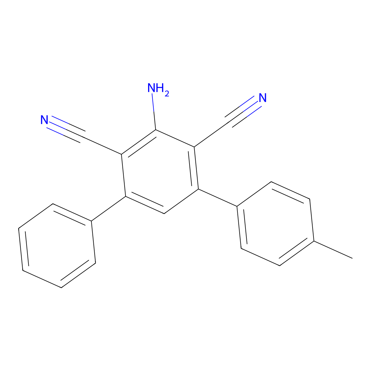 5'-Amino-4-methyl-1,1':3',1''-terphenyl-4',6'-dicarbonitrile molecular structure, CAS 77198-51-7