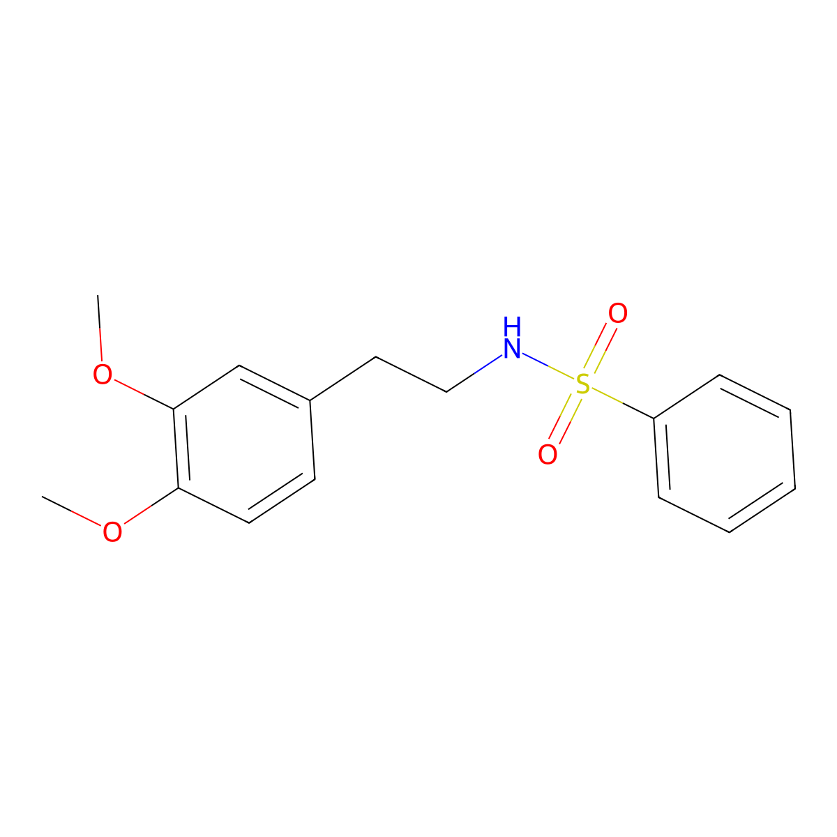 N-(2-(3,4-Dimethoxyphenyl)ethyl)benzenesulfonamide molecular structure, CAS 77199-00-9