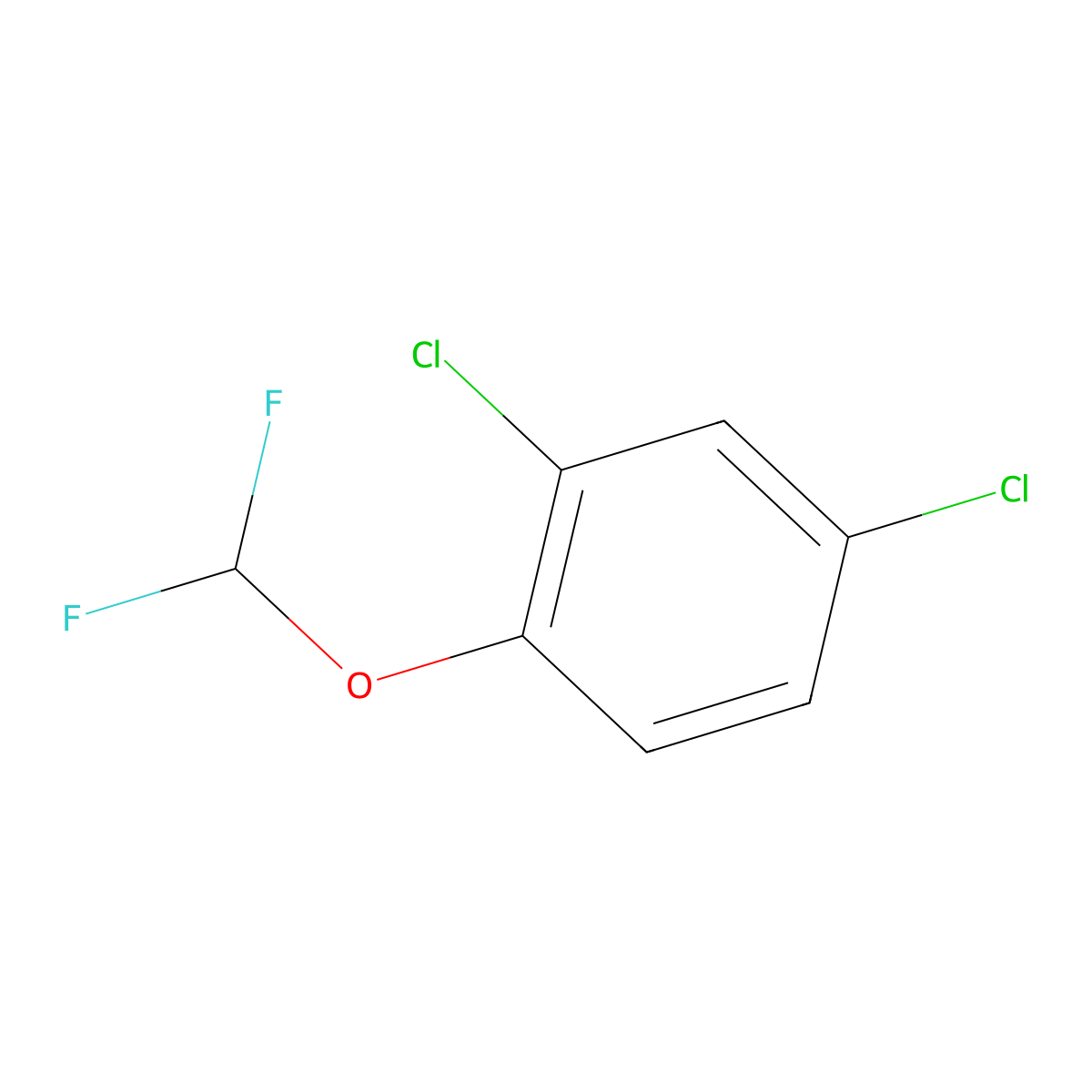 2,4-Dichloro-1-(difluoromethoxy)benzene molecular structure, CAS 772-23-6
