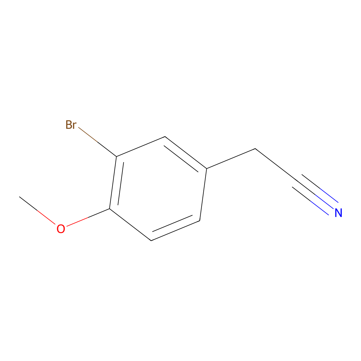 3-Bromo-4-methoxyphenylacetonitrile molecular structure, CAS 772-59-8