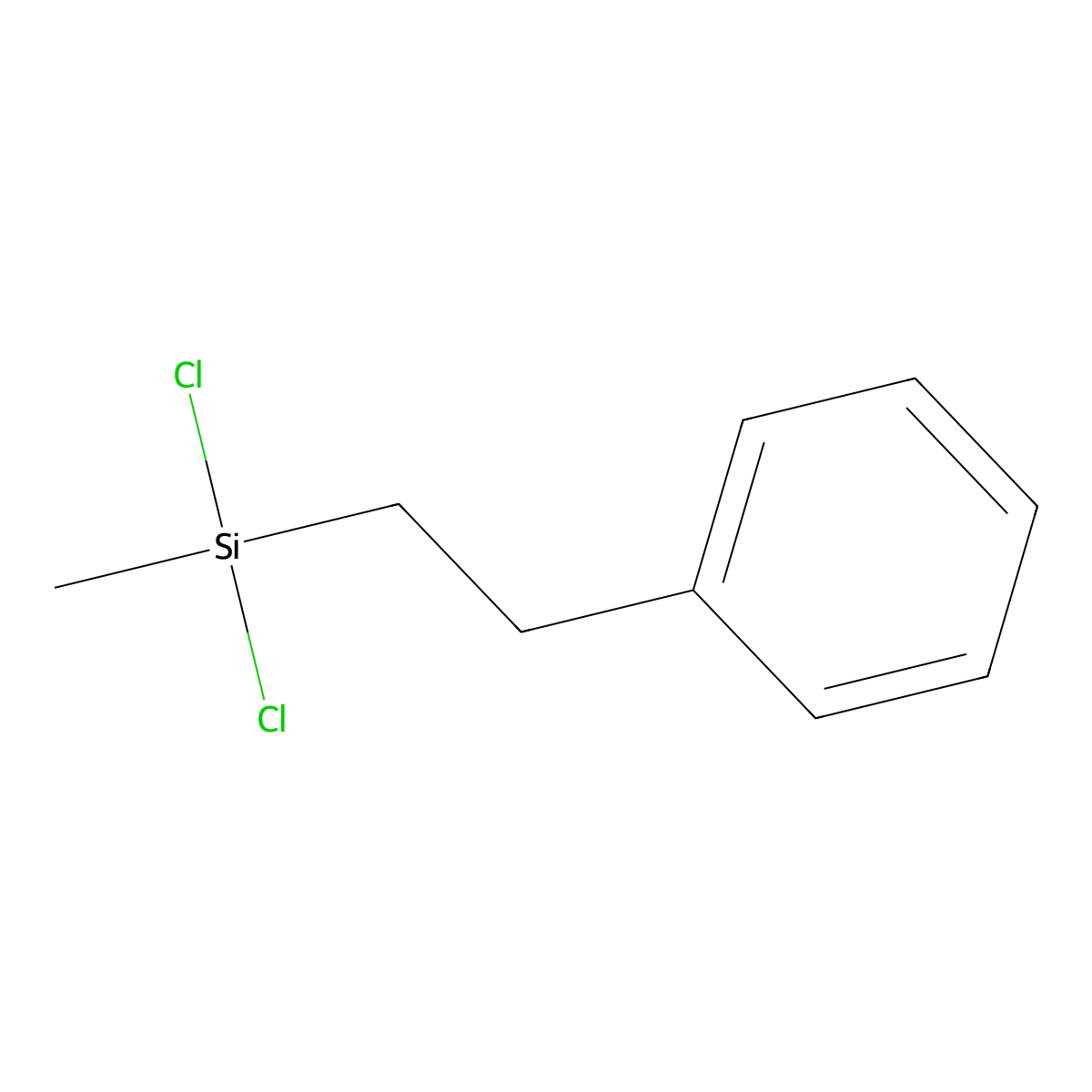 Dichloro(methyl)(2-phenylethyl)silane molecular structure, CAS 772-65-6