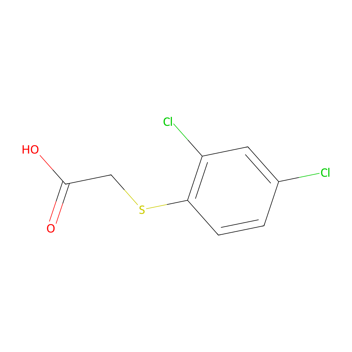 2-((2,4-Dichlorophenyl)thio)acetic acid molecular structure, CAS 7720-41-4
