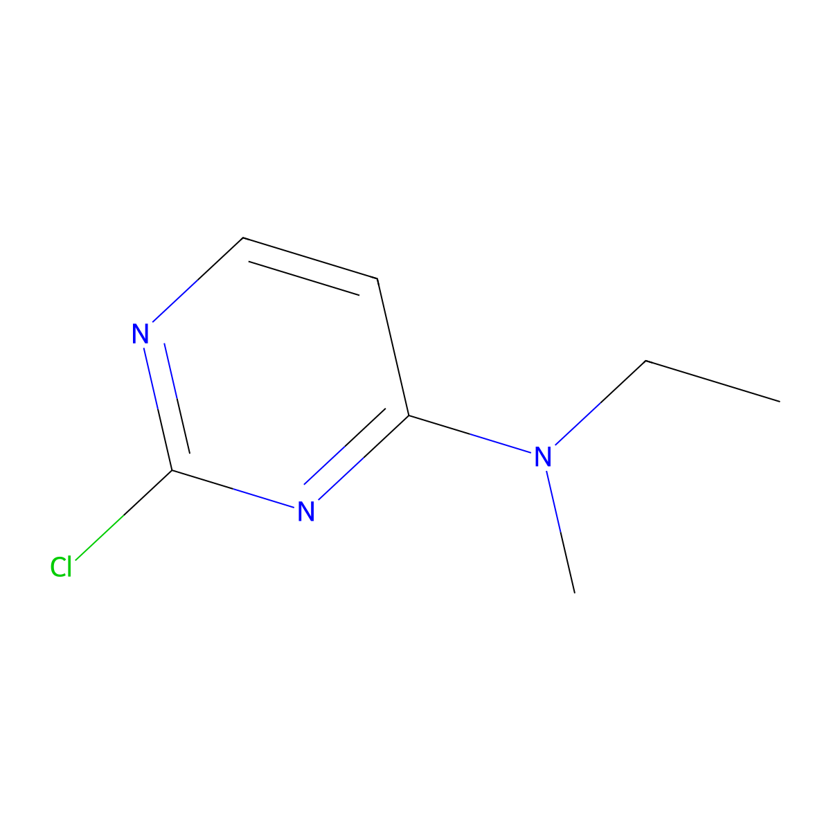 2-Chloro-N-ethyl-N-methyl-4-pyrimidinamine molecular structure, CAS 77200-07-8