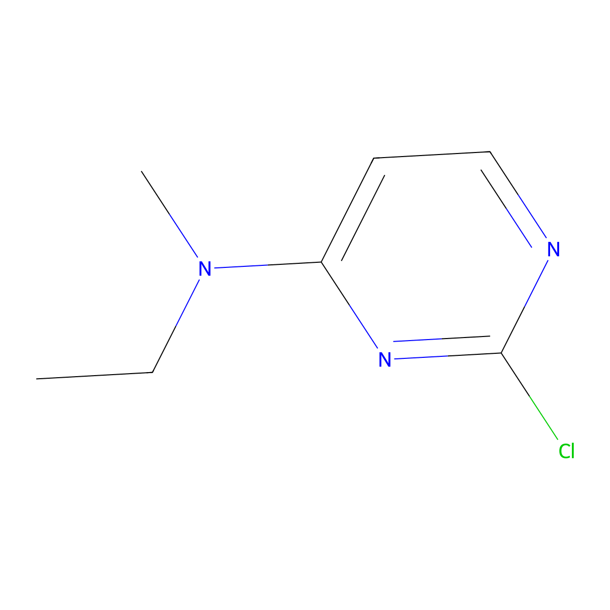 2-Chloro-N-ethyl-N-methyl-4-pyrimidinamine molecular structure, CAS 77200-07-8