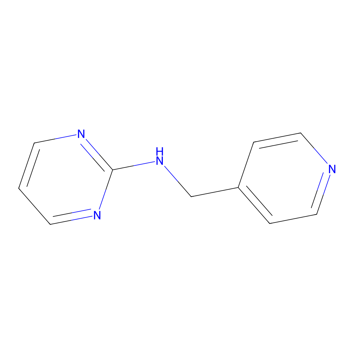 N-[(pyridin-4-yl)methyl]pyrimidin-2-amine molecular structure, CAS 77200-15-8