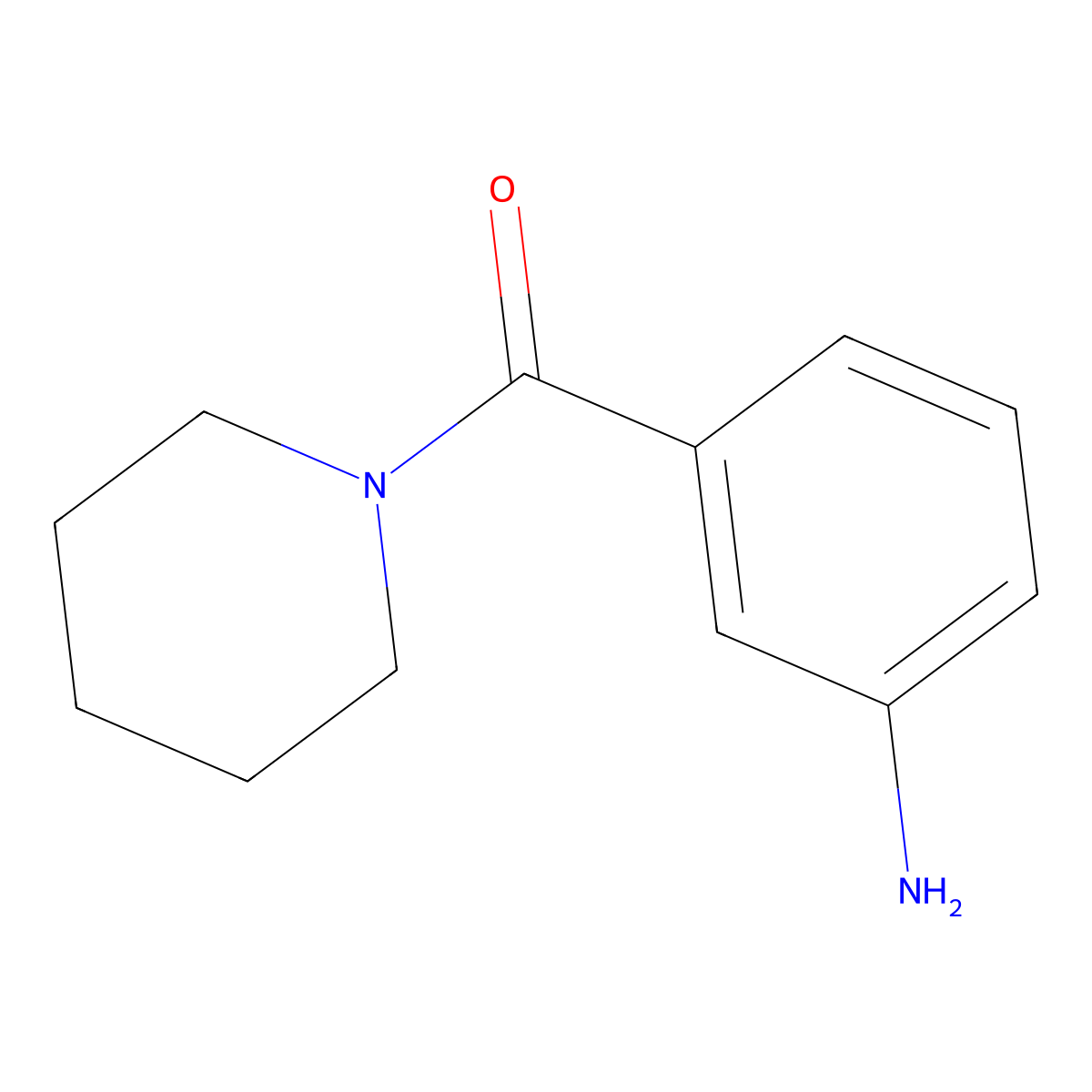 (3-Aminophenyl)(piperidin-1-yl)methanone molecular structure, CAS 77201-13-9