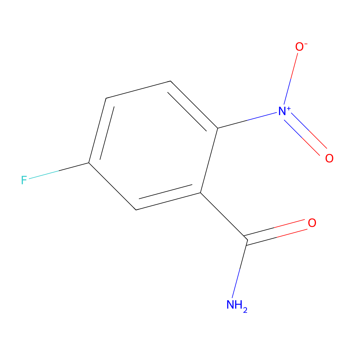 5-Fluoro-2-nitrobenzamide molecular structure, CAS 77206-97-4