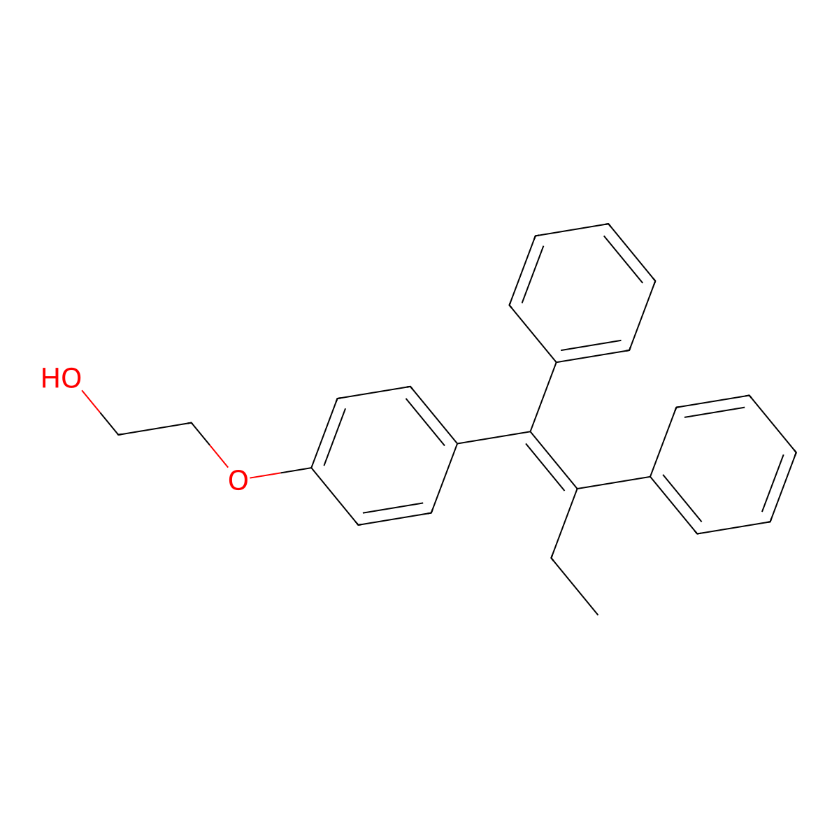 Deamino-hydroxytamoxifen molecular structure, CAS 77207-49-9