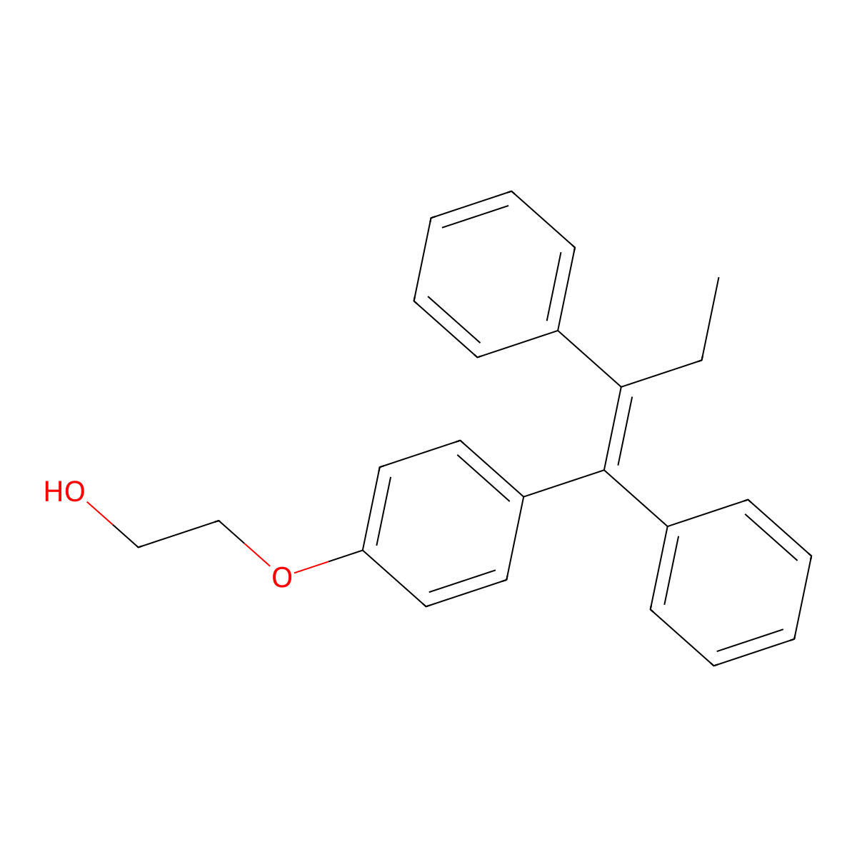 Deamino-hydroxytamoxifen molecular structure, CAS 77207-49-9