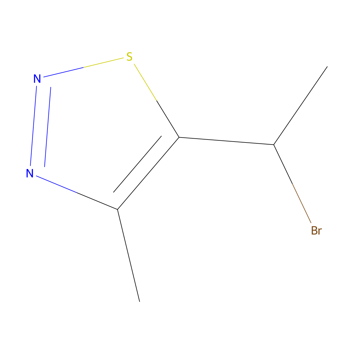 5-(1-Bromoethyl)-4-methyl-1,2,3-thiadiazole molecular structure, CAS 77207-95-5