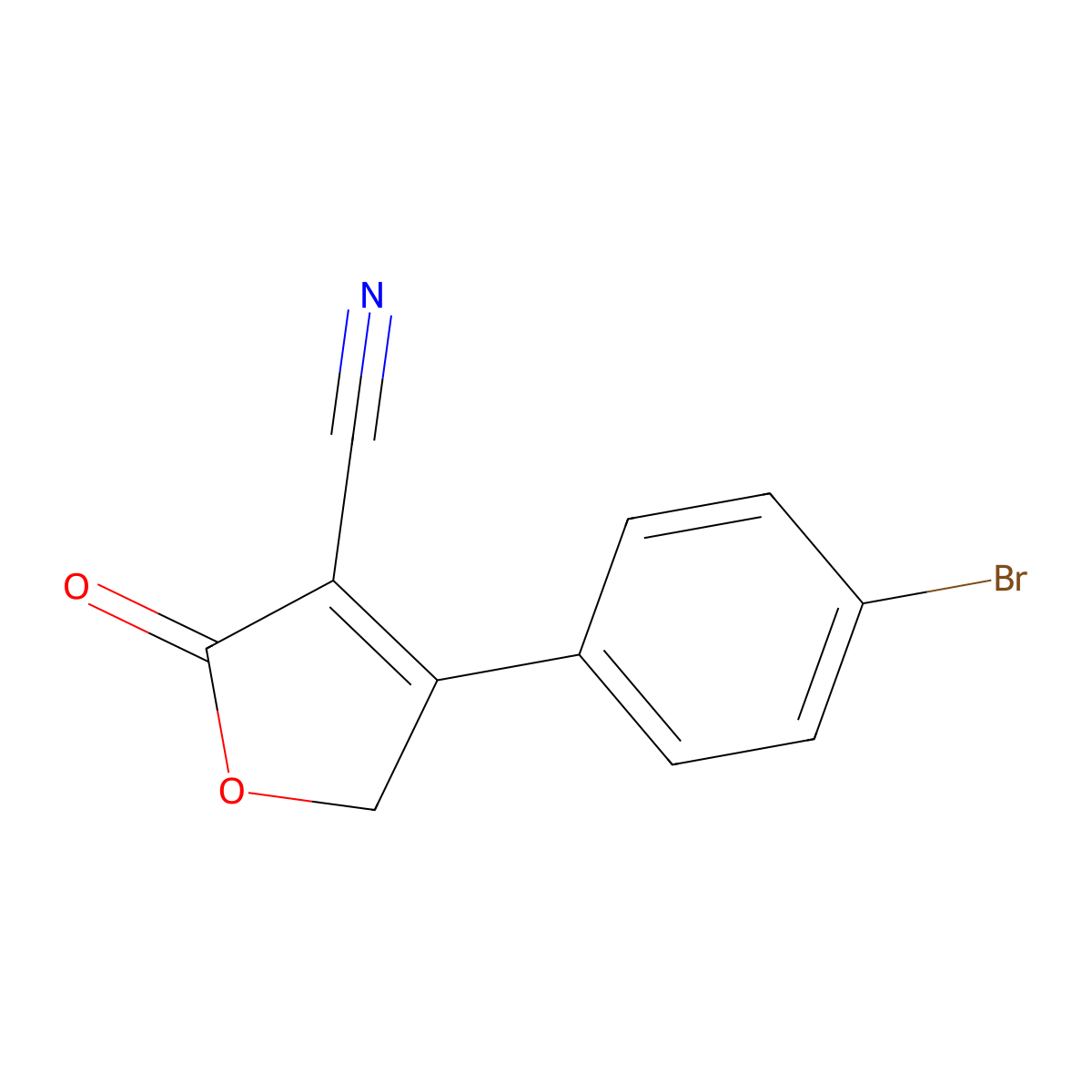 4-(4-Bromophenyl)-2-oxo-2,5-dihydrofuran-3-carbonitrile molecular structure, CAS 7721-24-6