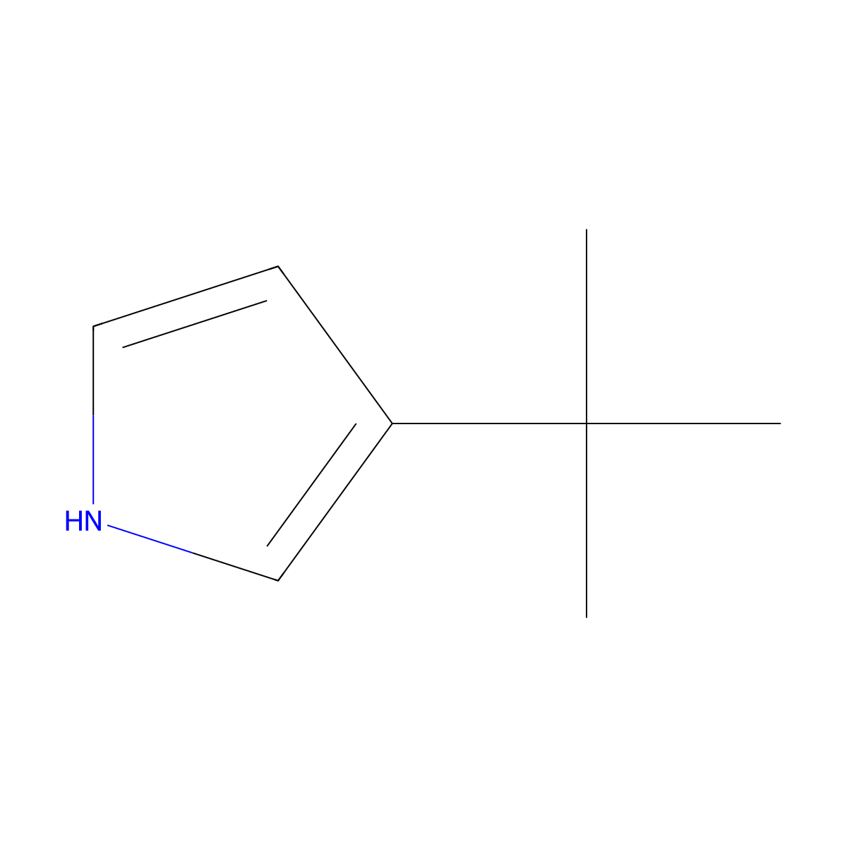 3-tert-butyl-1H-pyrrole molecular structure, CAS 7721-49-5