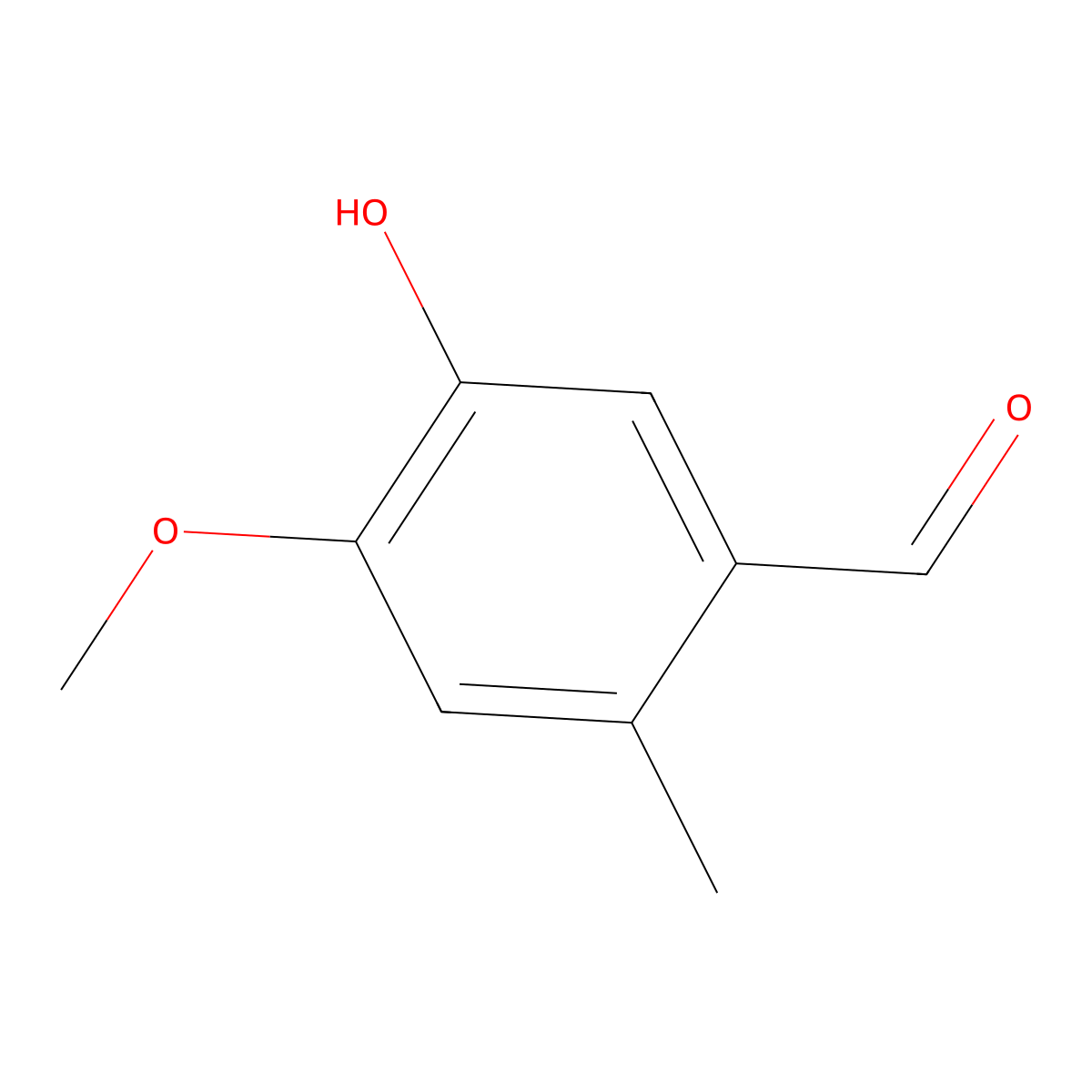 5-Hydroxy-4-methoxy-2-methylbenzaldehyde molecular structure, CAS 7721-61-1