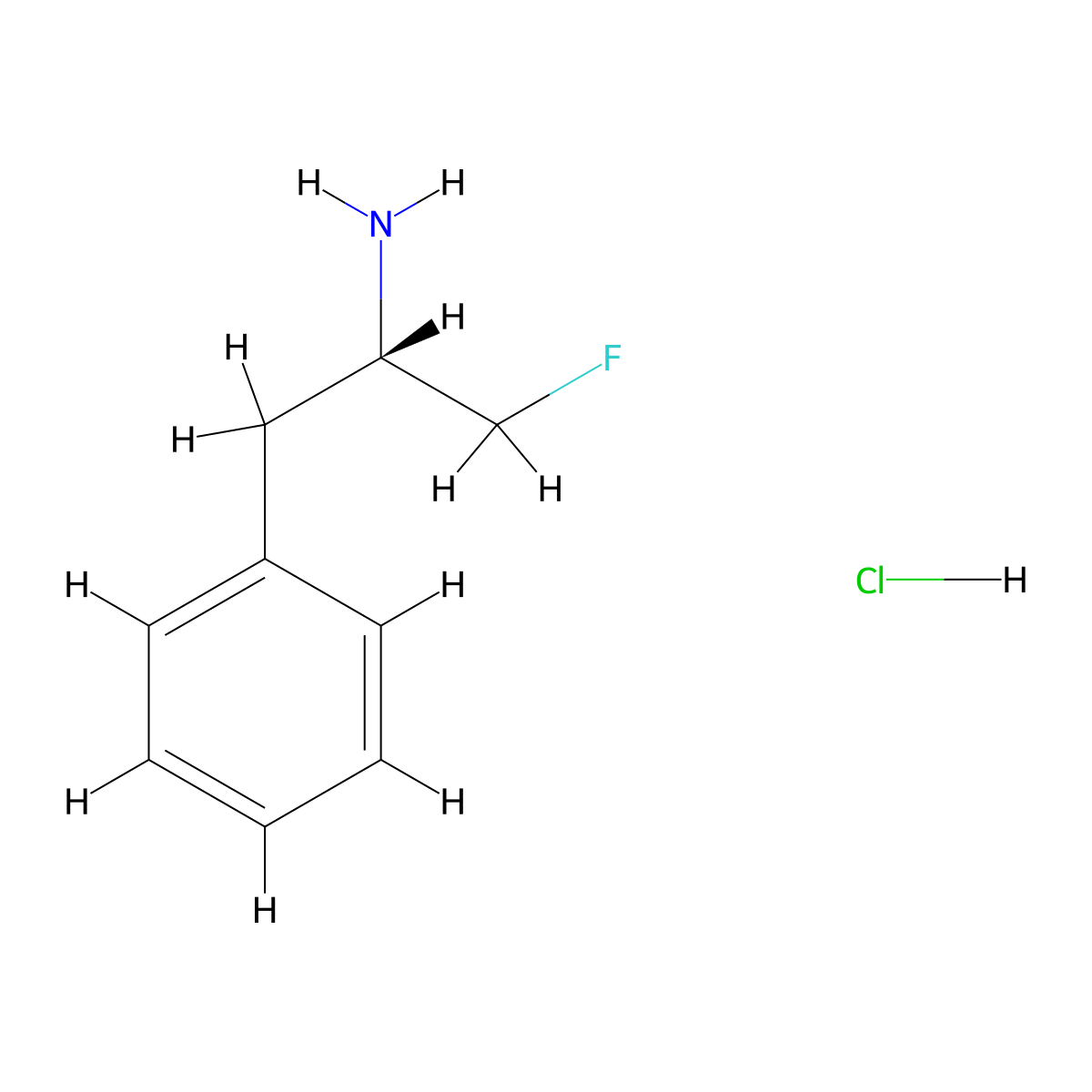 (S)-1-Fluoro-3-phenyl-2-propylamine Hydrochloride molecular structure, CAS 77210-51-6