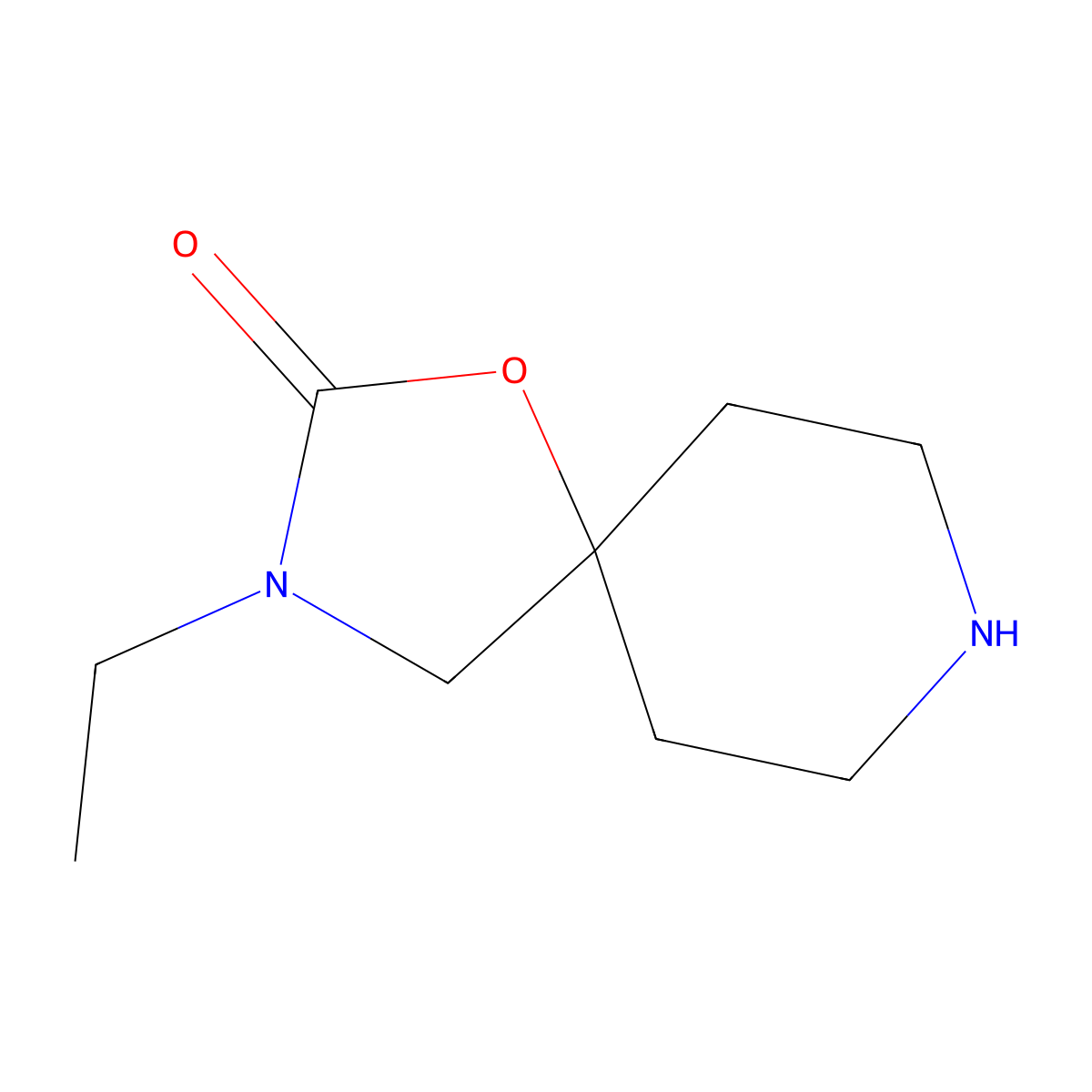 3-Ethyl-1-oxa-3,8-diazaspiro[4.5]decan-2-one molecular structure, CAS 77211-51-9