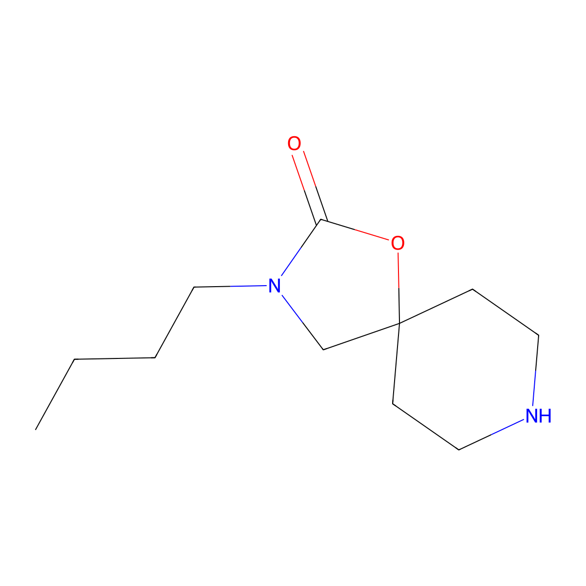 3-Butyl-1-oxa-3,8-diazaspiro[4.5]decan-2-one molecular structure, CAS 77211-54-2