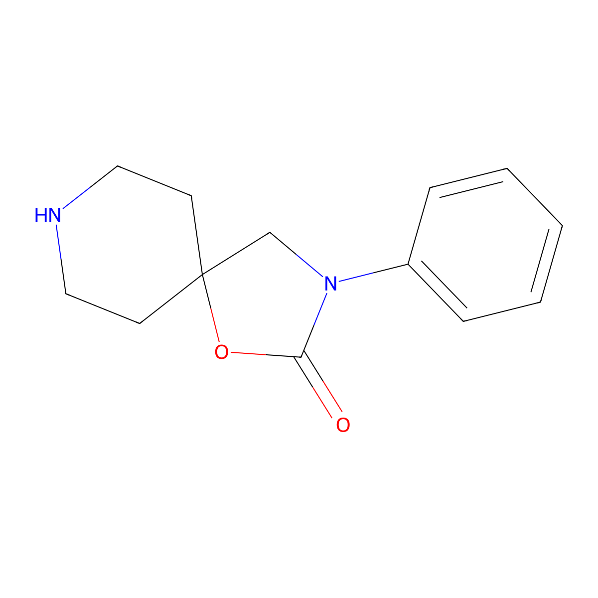 3-Phenyl-1-oxa-3,8-diazaspiro(4.5)decan-2-one molecular structure, CAS 77211-58-6