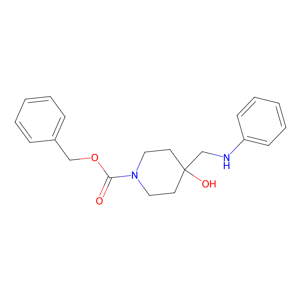 Benzyl 4-hydroxy-4-[(phenylamino)methyl]piperidine-1-carboxylate molecular structure, CAS 77211-76-8