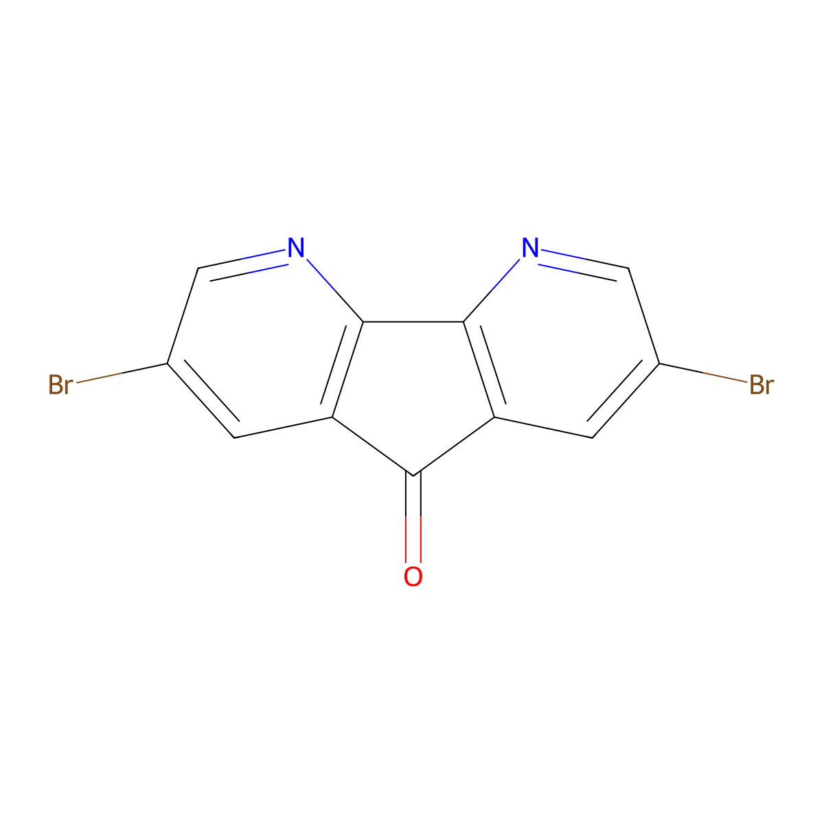 2,7-Dibromo-4,5-diazafluoren-9-one molecular structure, CAS 77213-41-3