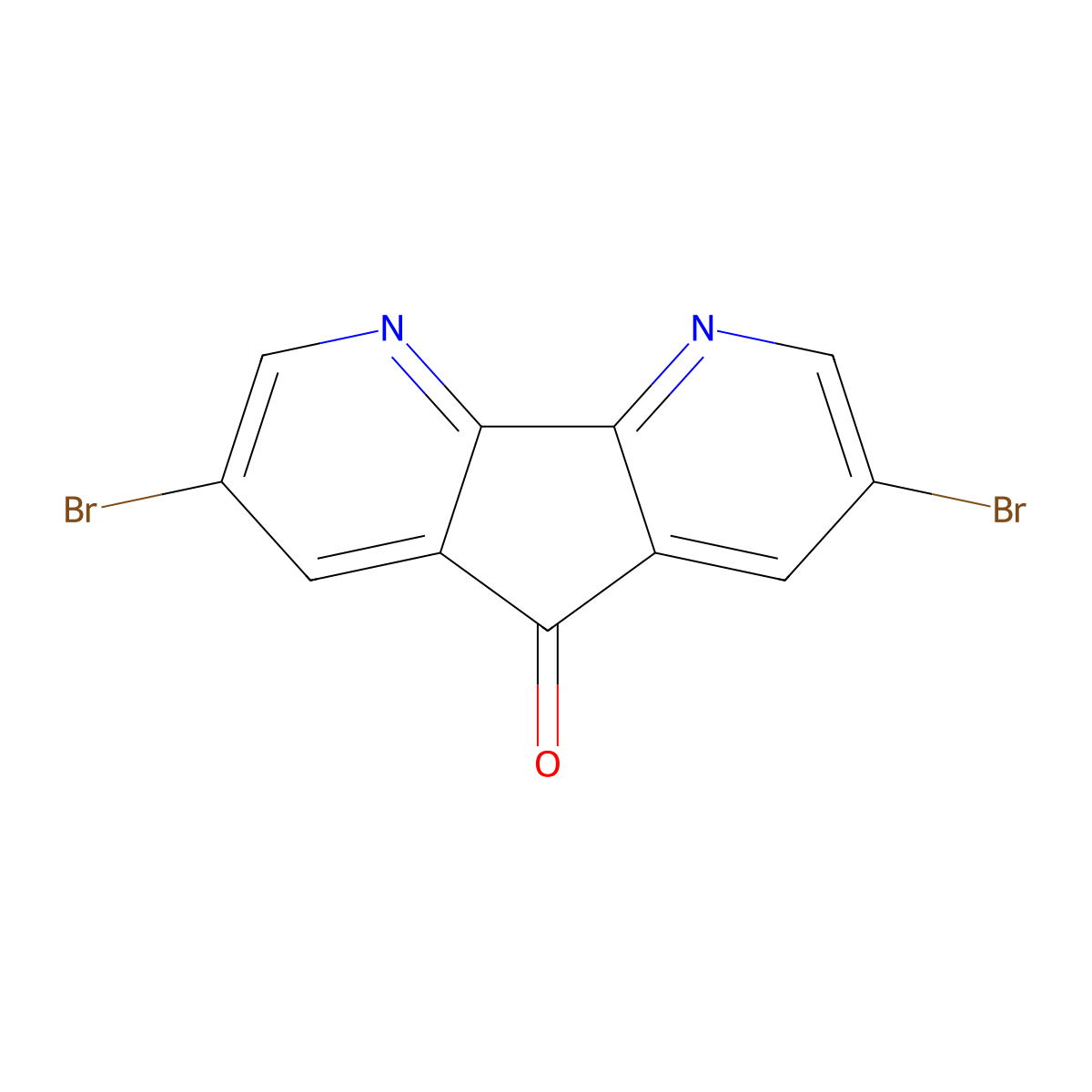 2,7-Dibromo-4,5-diazafluoren-9-one molecular structure, CAS 77213-41-3