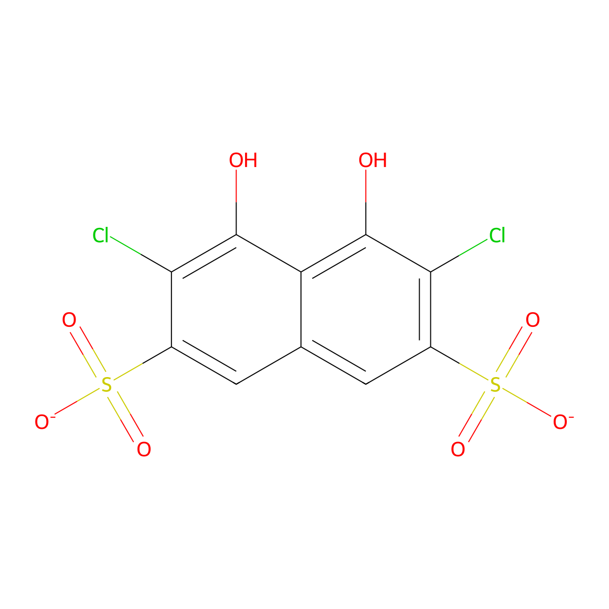 3,6-Dichloro-4,5-dihydroxynaphthalene-2,7-disulfonate molecular structure, CAS 77214-66-5