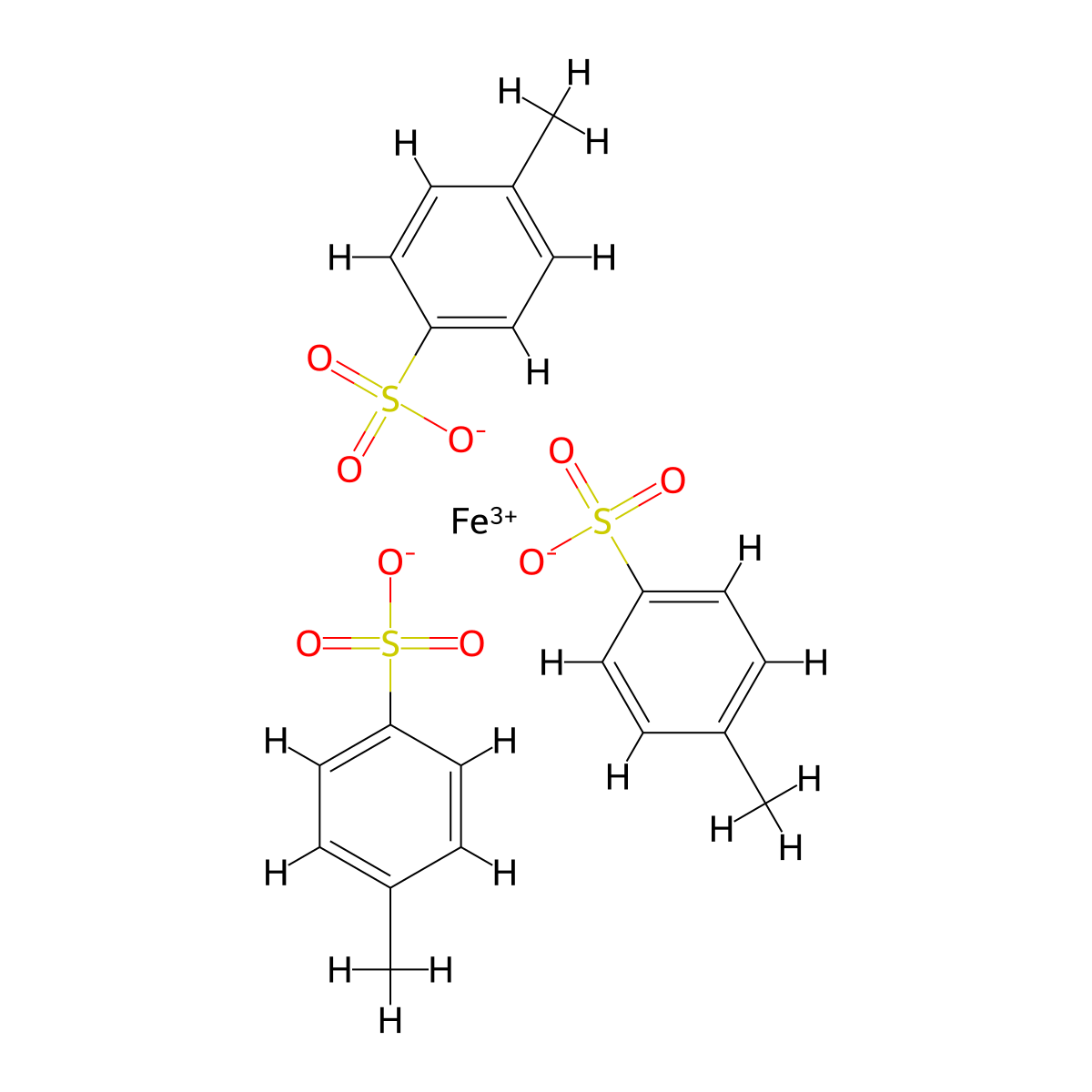 Benzenesulfonic acid, 4-methyl-, iron(3+) salt (3:1) molecular structure, CAS 77214-82-5
