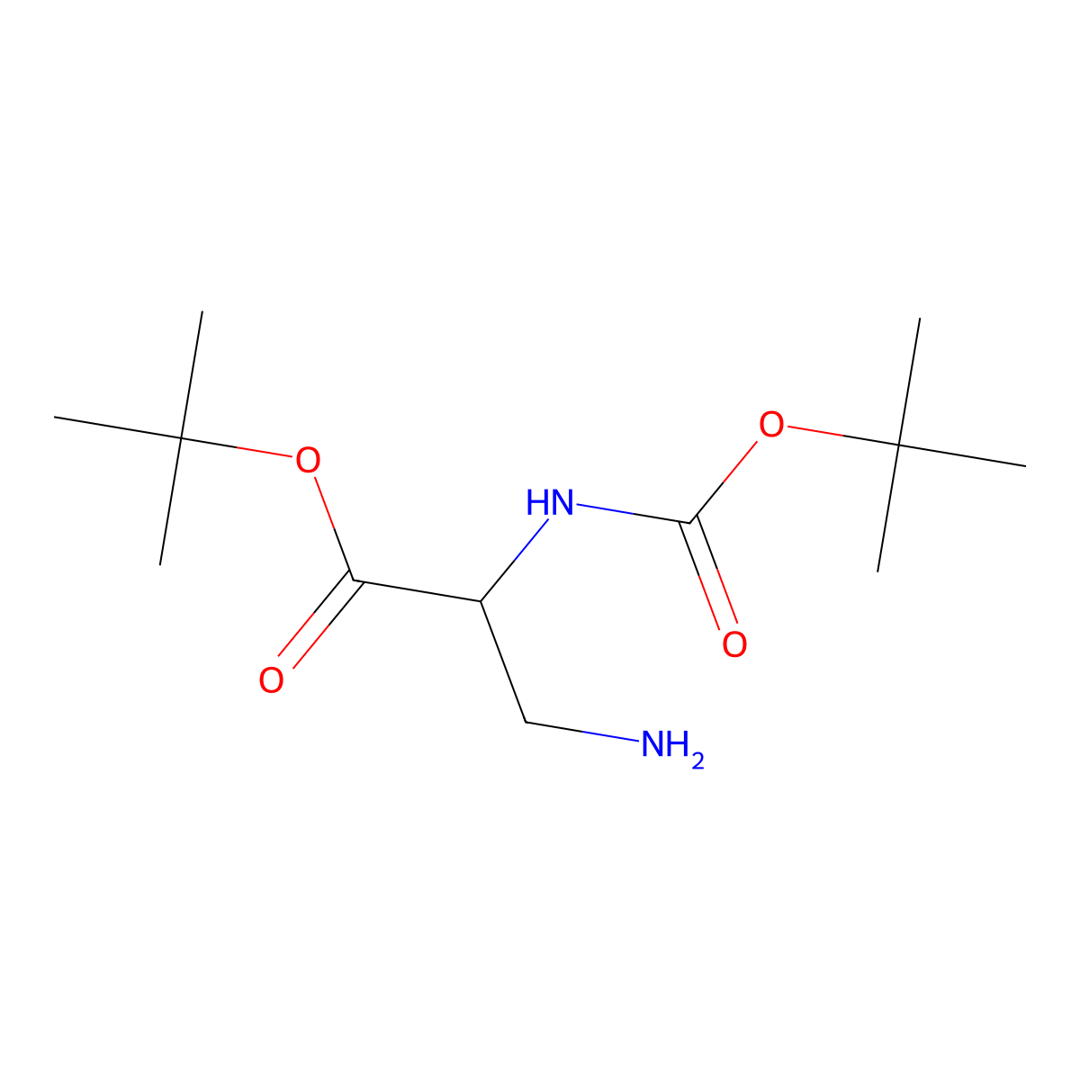 (S)-tert-Butyl 3-amino-2-((tert-butoxycarbonyl)amino)propanoate molecular structure, CAS 77215-54-4