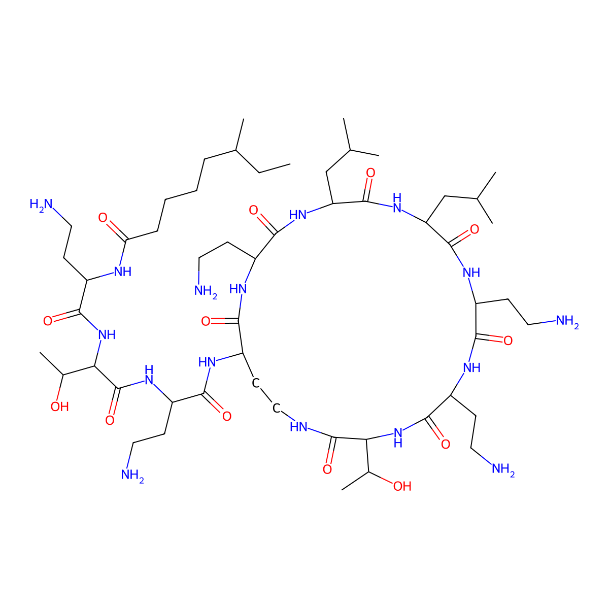 Colistin A molecular structure, CAS 7722-44-3