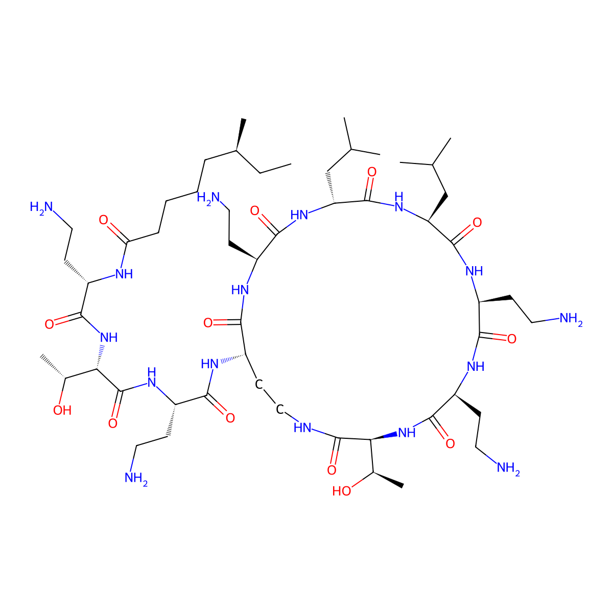 Colistin A molecular structure, CAS 7722-44-3