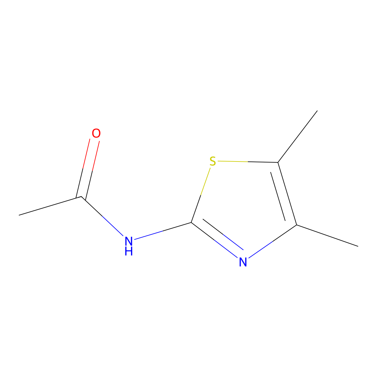 N-(4,5-dimethyl-1,3-thiazol-2-yl)acetamide molecular structure, CAS 77223-18-8