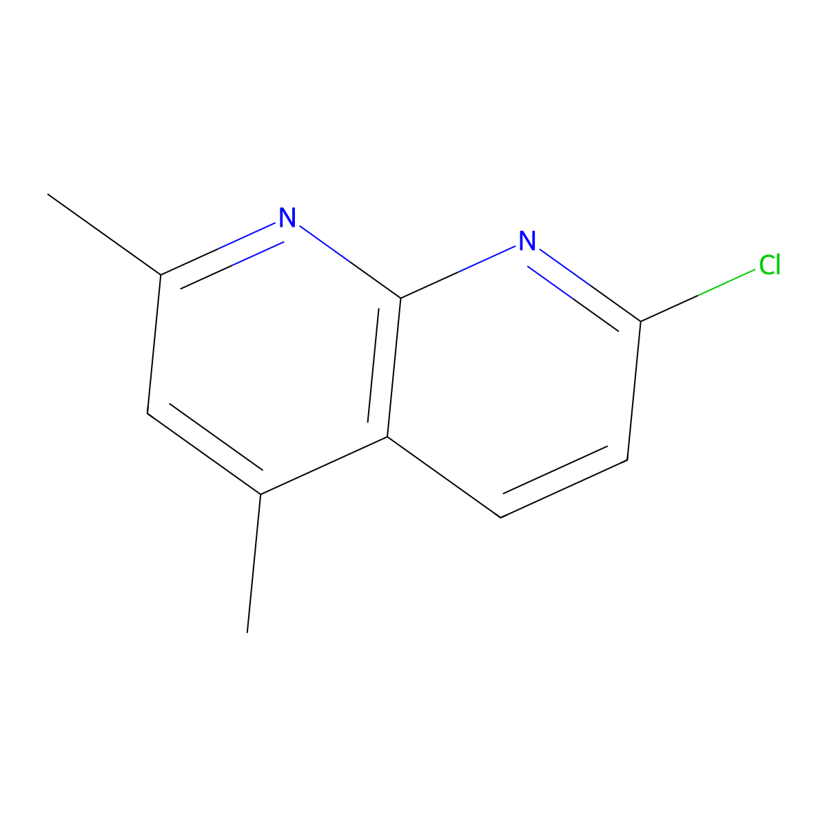 7-Chloro-2,4-dimethyl-1,8-naphthyridine molecular structure, CAS 77223-21-3
