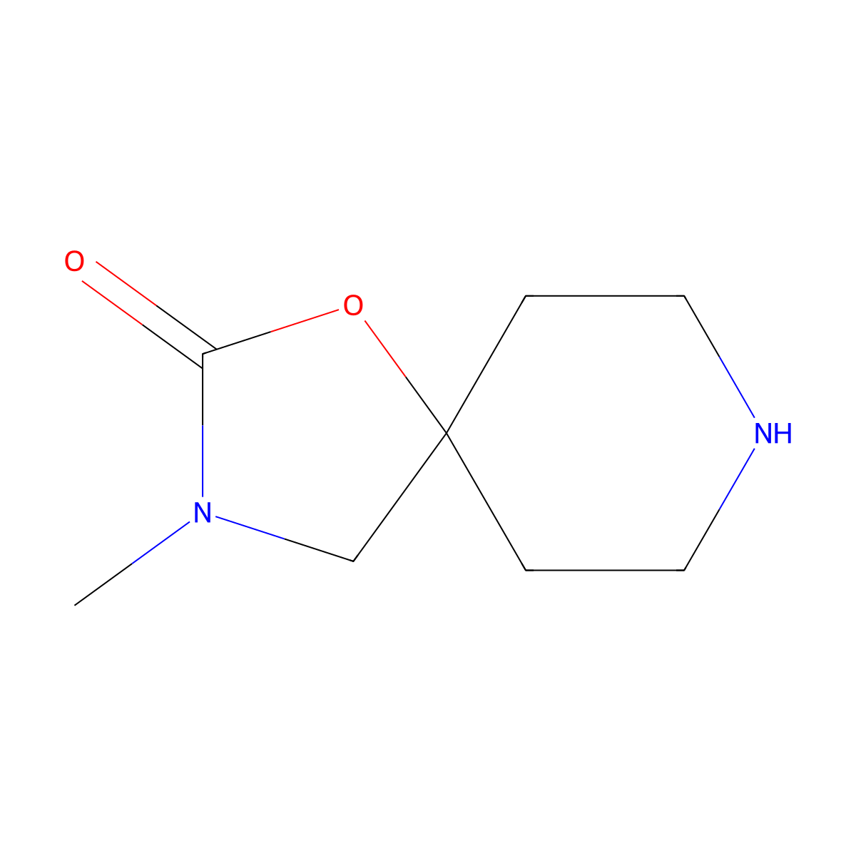 3-Methyl-1-oxa-3,8-diazaspiro[4.5]decan-2-one molecular structure, CAS 77225-15-1